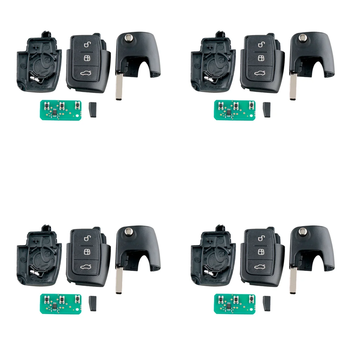 

4X Car Smart Remote Key 3 Buttons Fit for Ford Focus Fiesta 2013 Fob Case 433Mhz