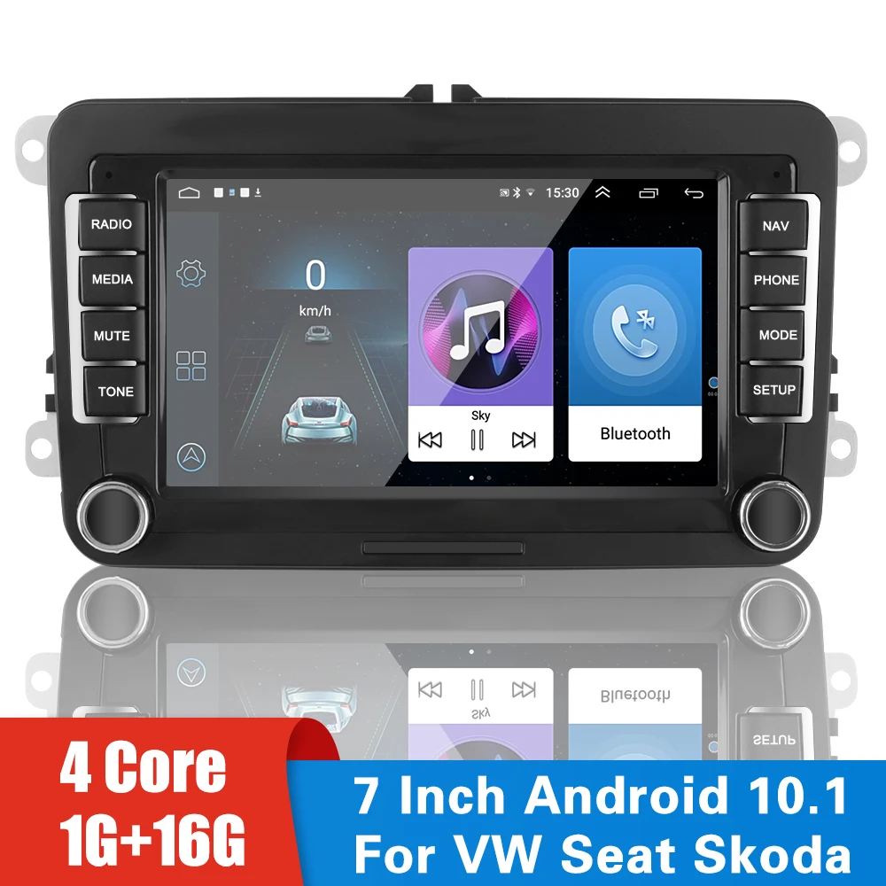 Bluetooth WiFi GPS Auto Radio 1G + 16G 2 Din Android 10,1 7 Zoll für VW/Volkswagen sitz Skoda Golf Passat Multimedia Player