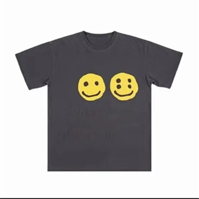 

Cpfm Kanye летнее трехмерное улыбающееся лицо с коротким рукавом в масштабе 1:1 для мужчин и женщин большая потертая винтажная одежда