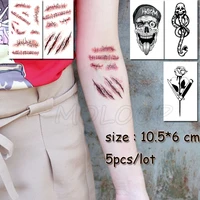 temporary tattoo sticker skull scar knife waterproof fake tatto water transfer flash tatoo girl woman kid small size sell in lot