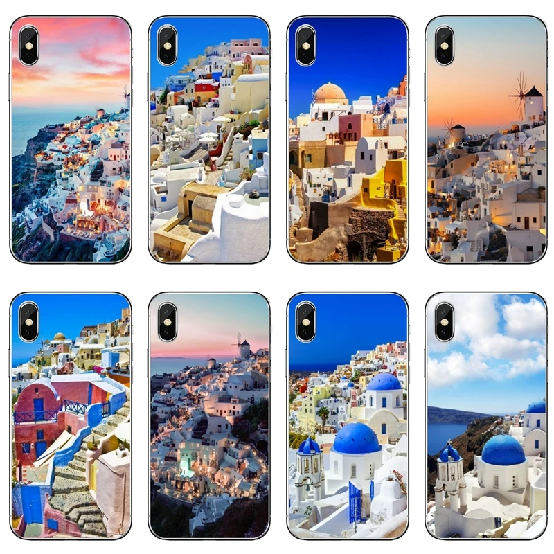 Силиконовый чехол для телефона Xiaomi Redmi Note 10s 9S 9T 9 8 8T 7 6 5A 9C 9A 7A K20 6A S2 Pro Oia Санторини