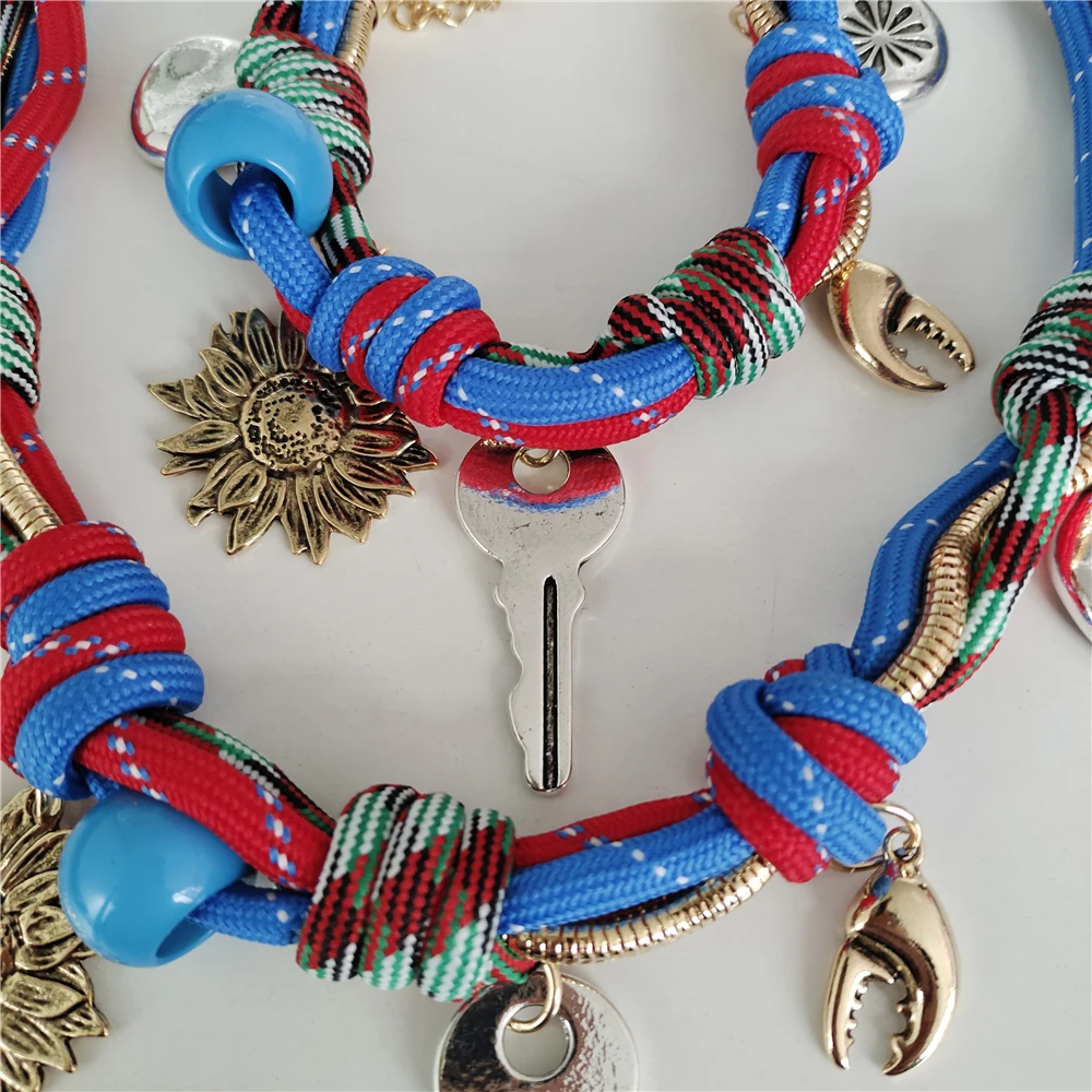 Индийское винтажное массивное ручное плетение из веревки с большим