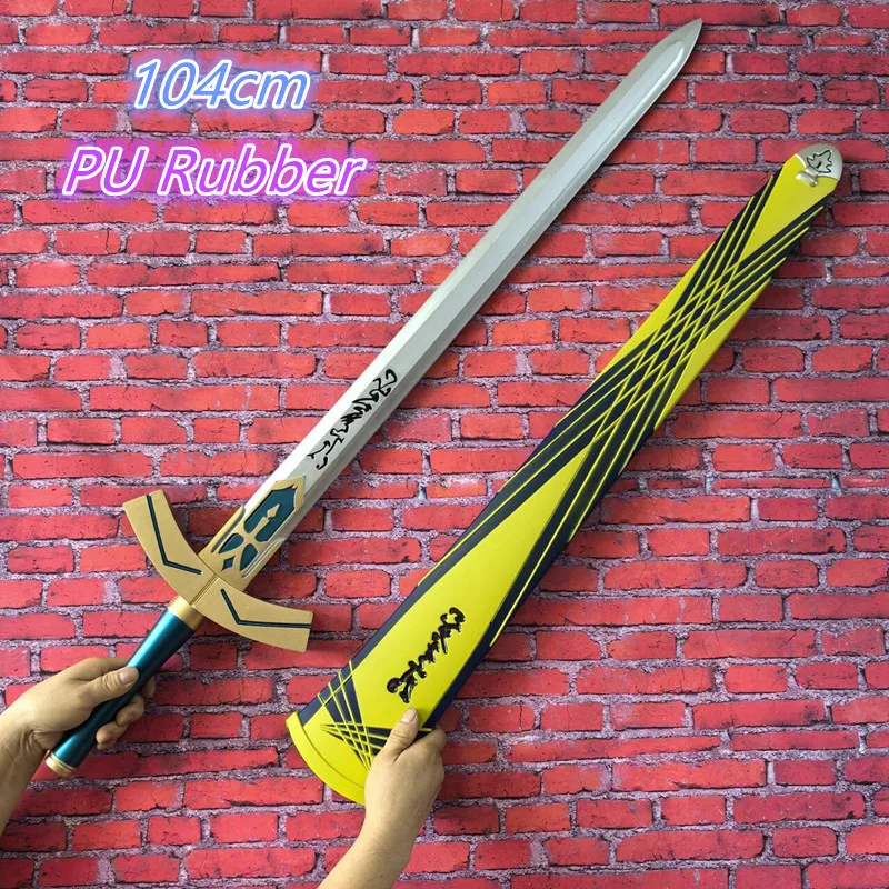 Фото 1:1 Fate Stay Night Sword Косплей Домашний Декор Черный Священный Меч Сабля Меч Большая Опора Модель Подарок Резиновые Незатаченные Игрушки 104см №3