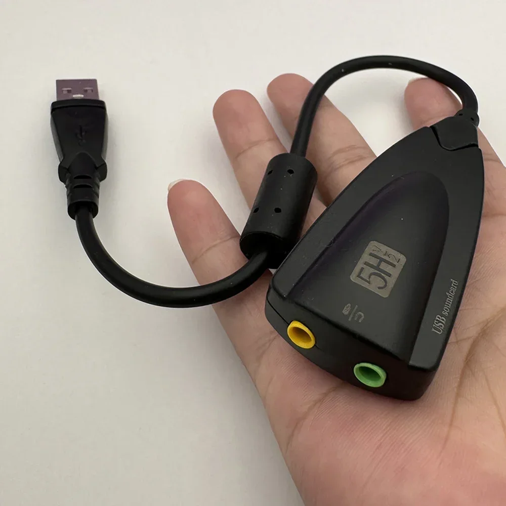 Фото Внешняя звуковая карта USB 7.1 Адаптер 5HV2 USB на 3D CH Sound Антимагнитная аудиогарнитура Микрофон Разъем 3,5 мм для портативных ПК №3
