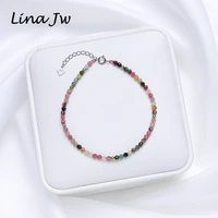 3mm natural stone beads bracelet on hand luxury jewelry with 925 sterling silver bangle for women gift wholesale handwork heart