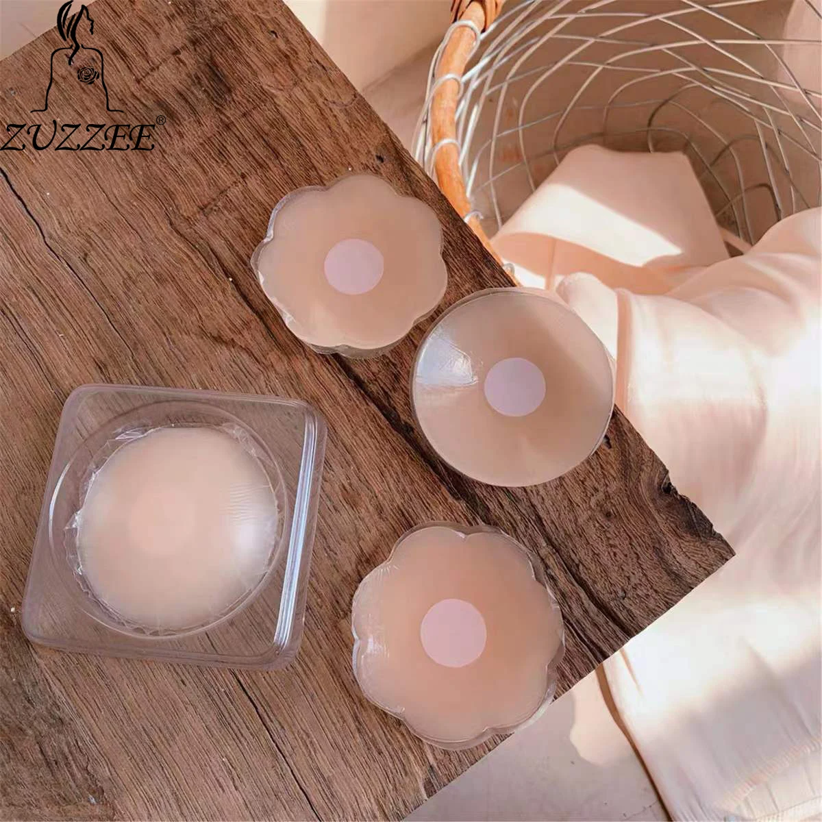 

ZUZZEE Women Nipple Covers Reusable Breathable Chest Stickers Waterproof Silicone Breast Sticker Intimates Accessories