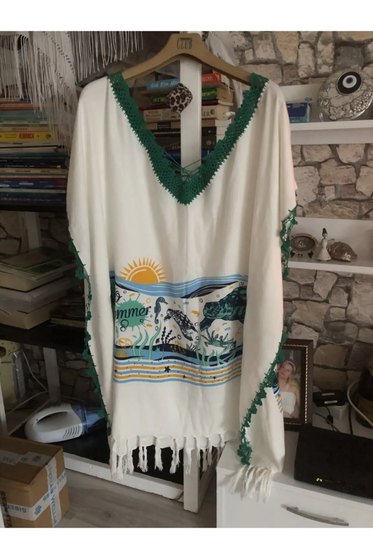 

Women's Pareo Buldan Bamboo Pool Sea After Shower Special Design Stylish Dress Peshtemal Swimwear Cover Up Dress Sexy Tunic