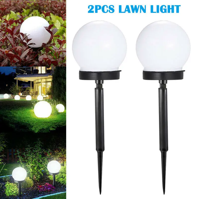 

2Pcs/lot Solar Lawn Lamps Round Ground Road Lamp Outdoor Garden Pathway Yard Patio Courtyard Lawn Ball Lights Decoration Lightin