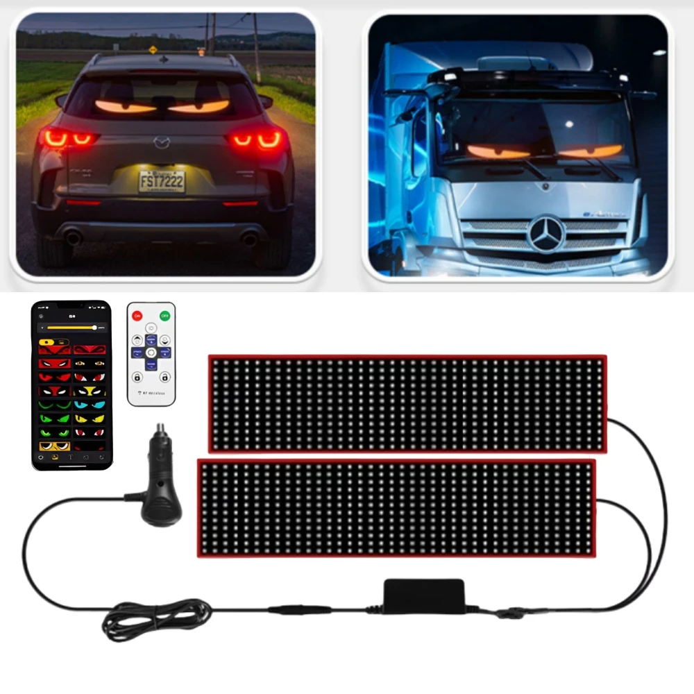 

Парные светодиодные глаза, лобовое стекло, экран автомобиля, автомобильная панель, светодиодный светящийся знак, светодиодные светящиеся глаза для лобового стекла