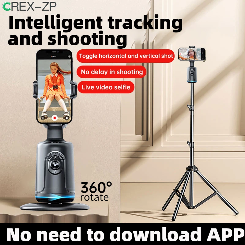 AI Smart Gimbal 360° Auto Face Tracking Gimbal All-in-one Rotation Phone Holder For smartphone video Vlog Live Stabilizer Tripod
