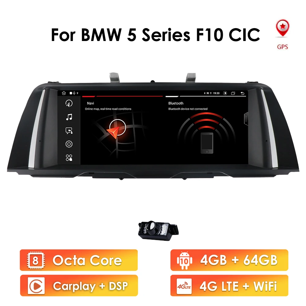 

8-Core Android 10 car autoradio GPS Navi Multimedia For BMW 5 Series F10 F11 520i 525i 528i (2011-2012) original CIC MASK system