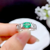 emerald ring brand new 925 sterling silver natural stone precious stones precious gift with certificate mens ring