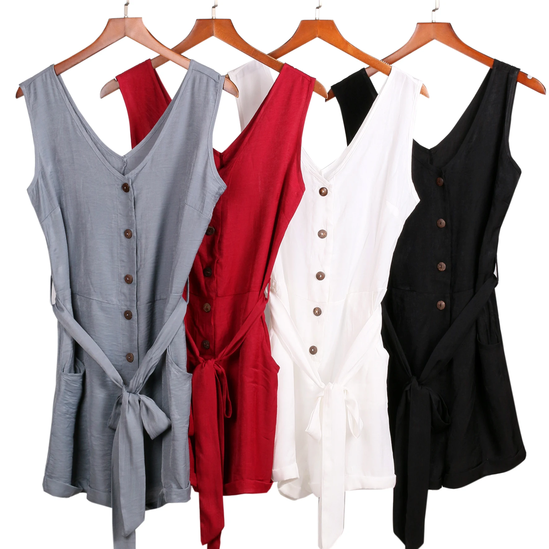 Y2k Indie Solid Casual Sexy V-neck Short Jumpsuit Rompers 2023 Home Clothes Women Summer Gray Belted Tunic Sleeveles Playsuit