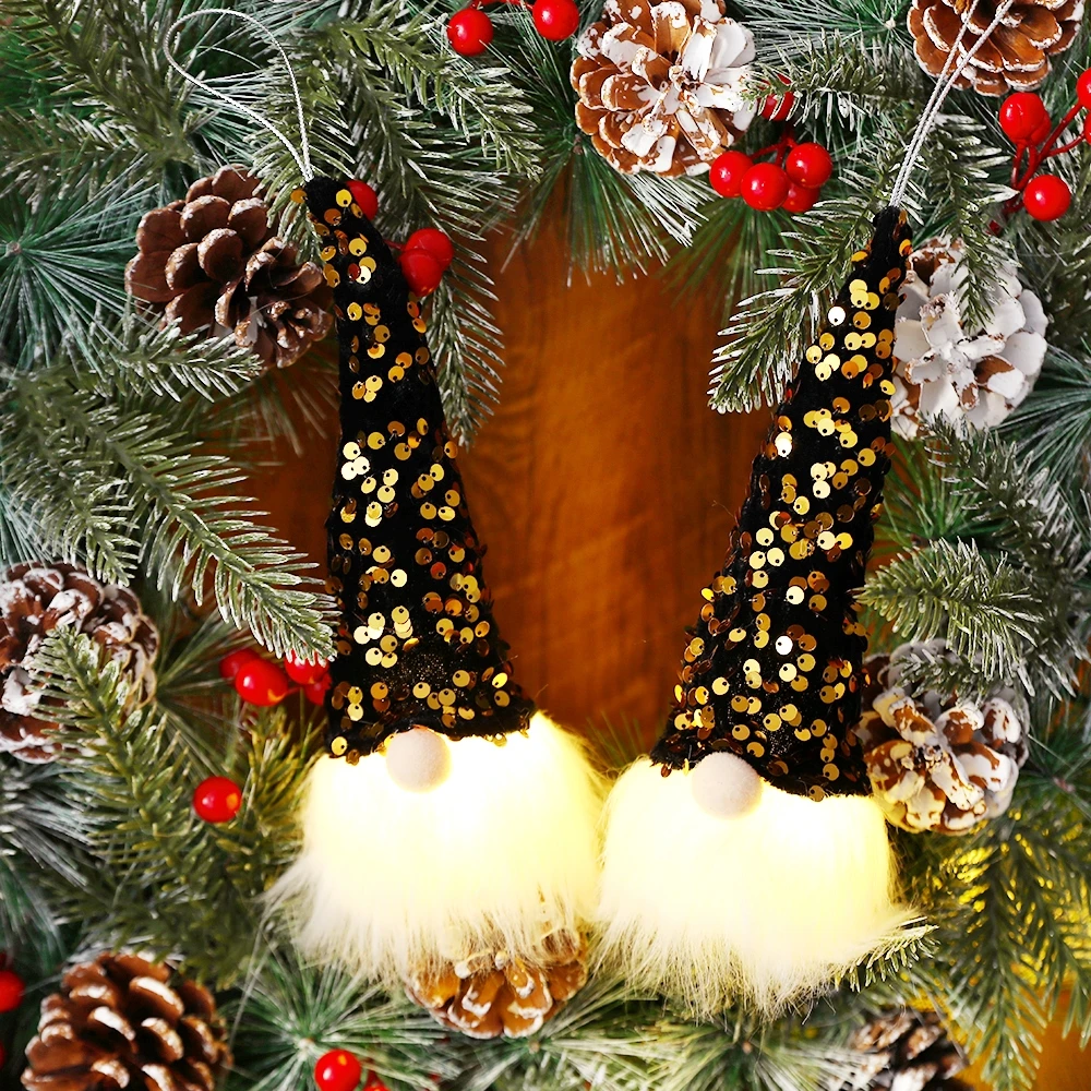 Светящийся гном Счастливого Рождества безликая кукла подвеска на