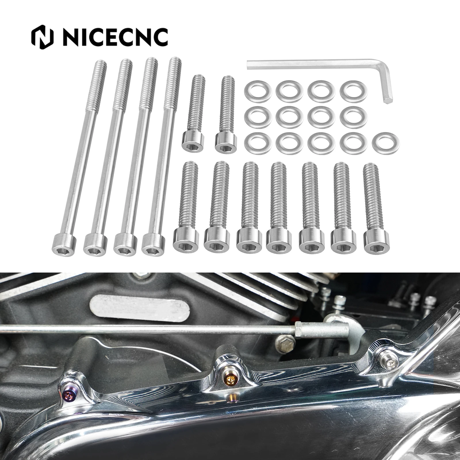 Винты с первичной крышкой из титанового сплава для Harley Touring Road King FLHR 2017-2022 Electra Glide