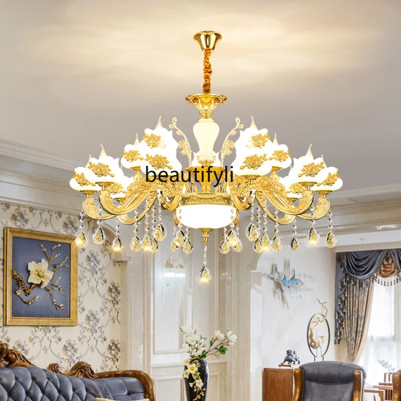 

HJ Chandelier European Luxury Atmosphere Lamp in the Living Room Simple European Dining-Room Lamp Smart Lamps