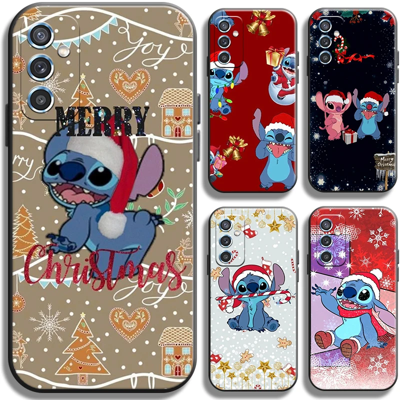 

Stitch Merry Christmas Phone Case For Samsung Galaxy M10 M11 M12 M20 M22 M30 M30S M31 M31S M32 M51 M52 5G Liquid Silicon Back