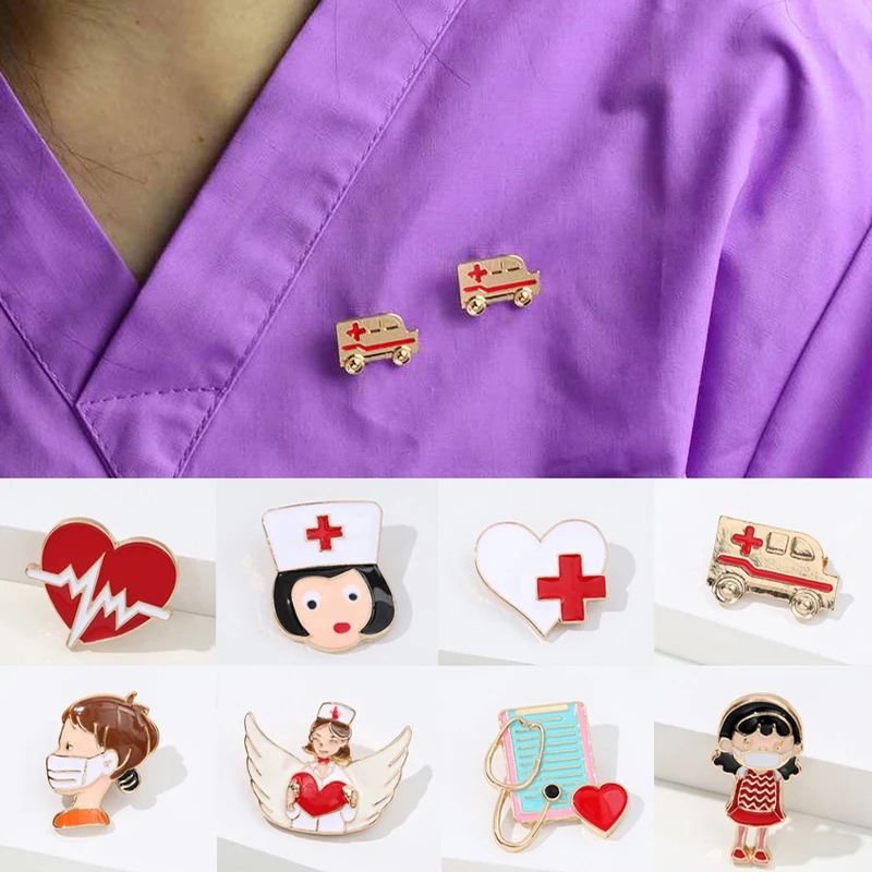 Cartoon Doctor Nurse Figure Brooches For Women Gifts Personality Medical Medicine Brooch Pins Hospital School Student Souvenir