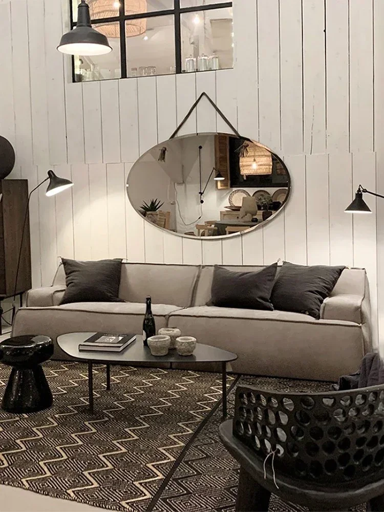 Итальянский минималистичный диван Дамаск Дамасская замша дизайнерский прямой