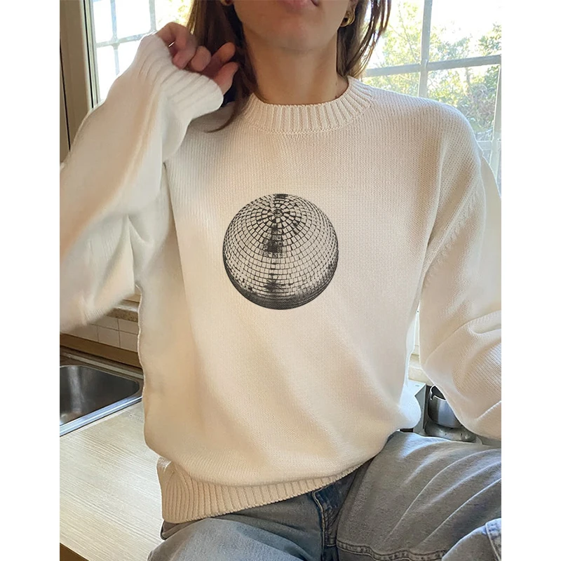 Женские повседневные вязаные свитера осенняя мода свитер с графическим принтом