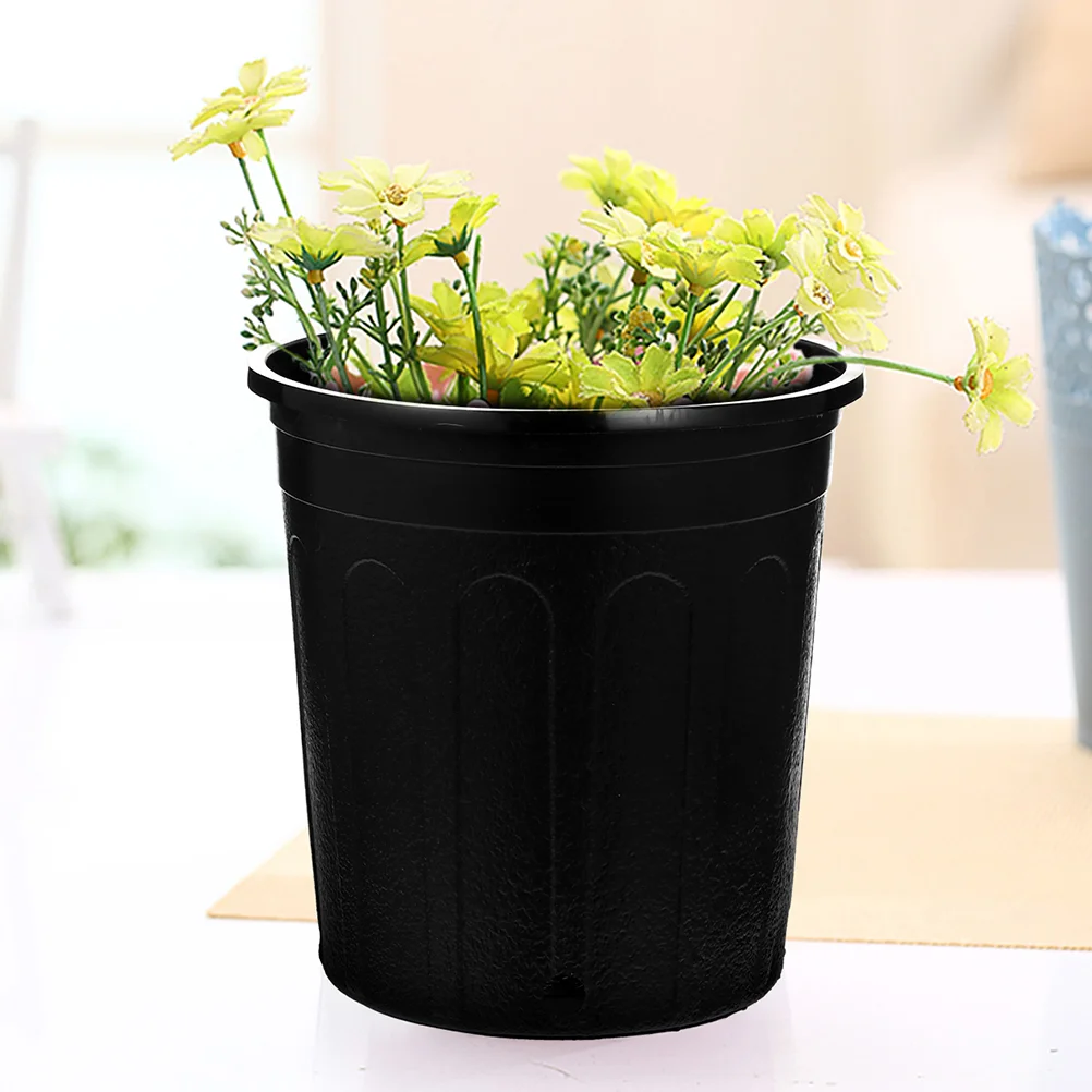 

25 Pcs Gallon Pots Black Outdoor Planters Garden Plastic Planting Nursery