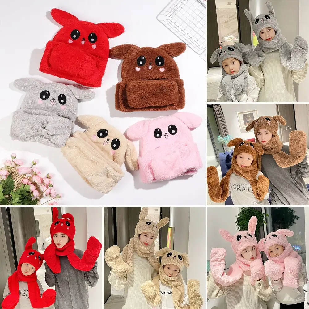 

Winter Soft Moving Jumping Cute Funny Cap Rabbit Ear Hat Pinch Airbag Plush
