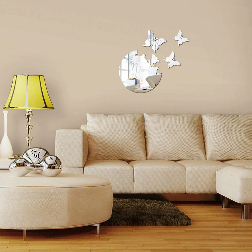 

1pcs 2D Butterfly Mirror Wall Stickers Butterflies Wall Decal Removable DIY Wall Art Party Wedding Decor For Home Decorations