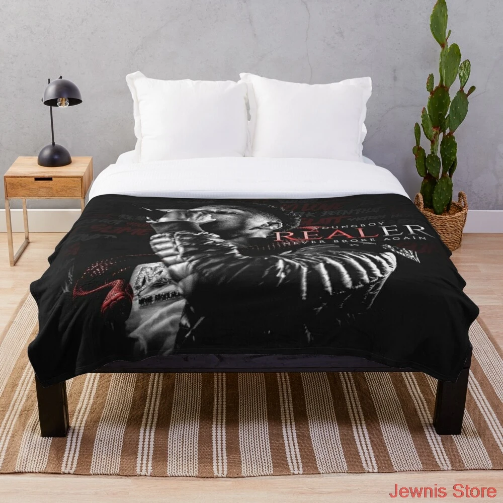 

YoungBoy Never Broke Again Realer Throw Blanket Fleece for Beds Thick Quilt Fashion Bedspread Sherpa Throw Blanket Adults Kids