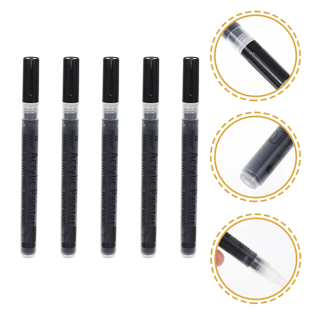 

5pcs Acrylic Marker Pens Marker Pens Markers Portable Acrylic Markers 07mm