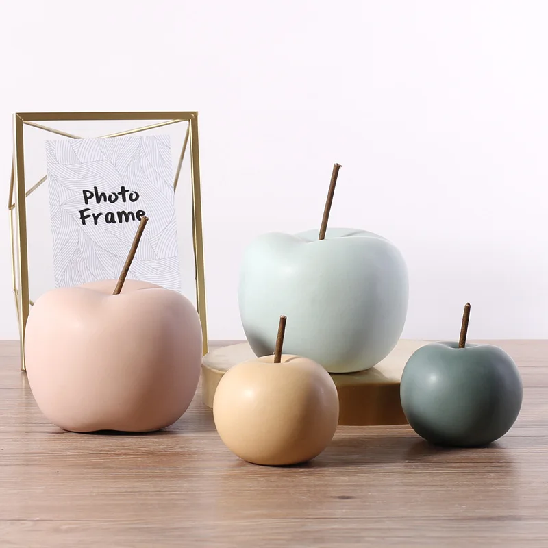 

Nordic Ceramic Apple Ornaments Modern Minimalist Living Room Home Decorations Fruit Ornaments