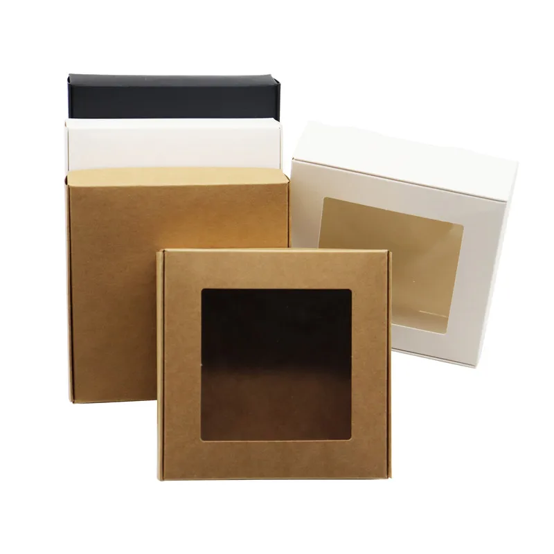 50 шт. Подарочная коробка из крафт-бумаги черно-белая |