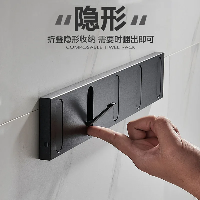 

New Invisible Hook Behind The Door, Clothes Hook on The Wall, Clothes Hook Row Hook Without Punching and Folding