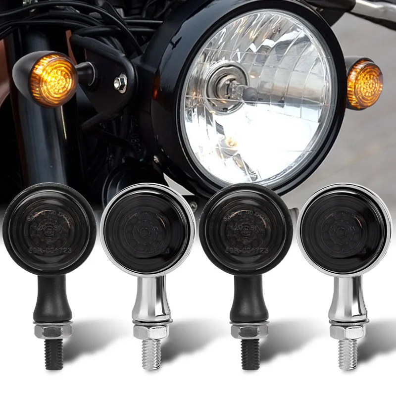 

2/4pcs Motorcycle led Turn Signal Light lamp Amber flasher light clignotant moto for Honda for Suzuki Dirt Bike cafe racer 12V