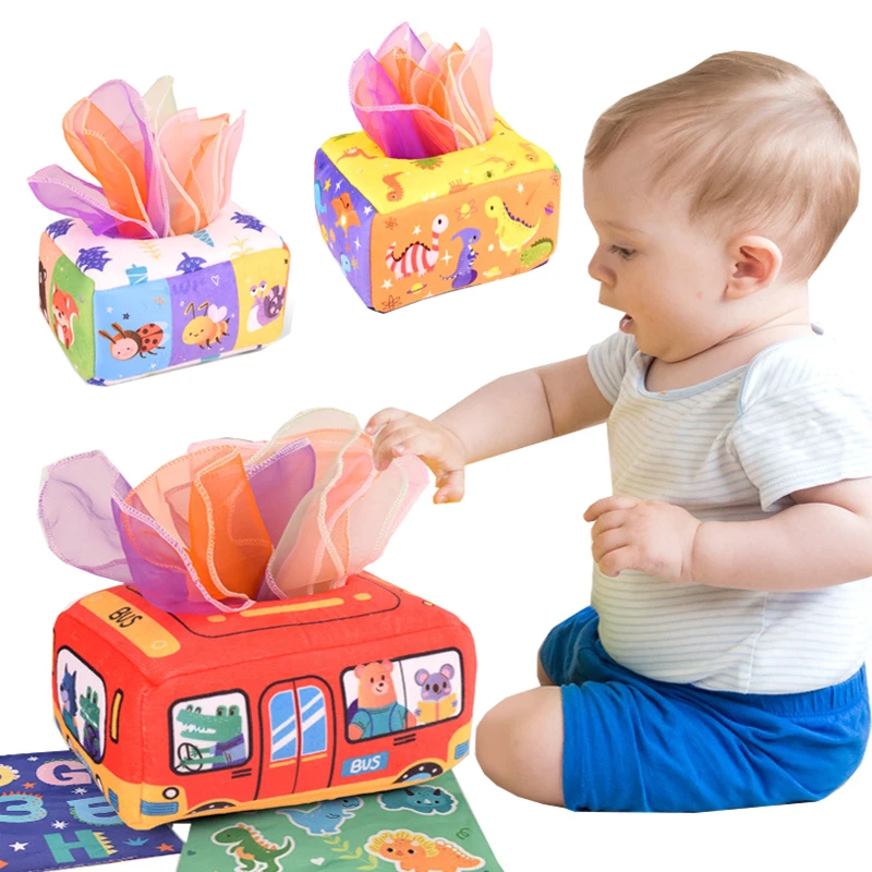 

Baby Tissue Box Toy Montessori Toys for Babies 6-12 Months Infant Toys Educational Learning Activity Sensory Toy