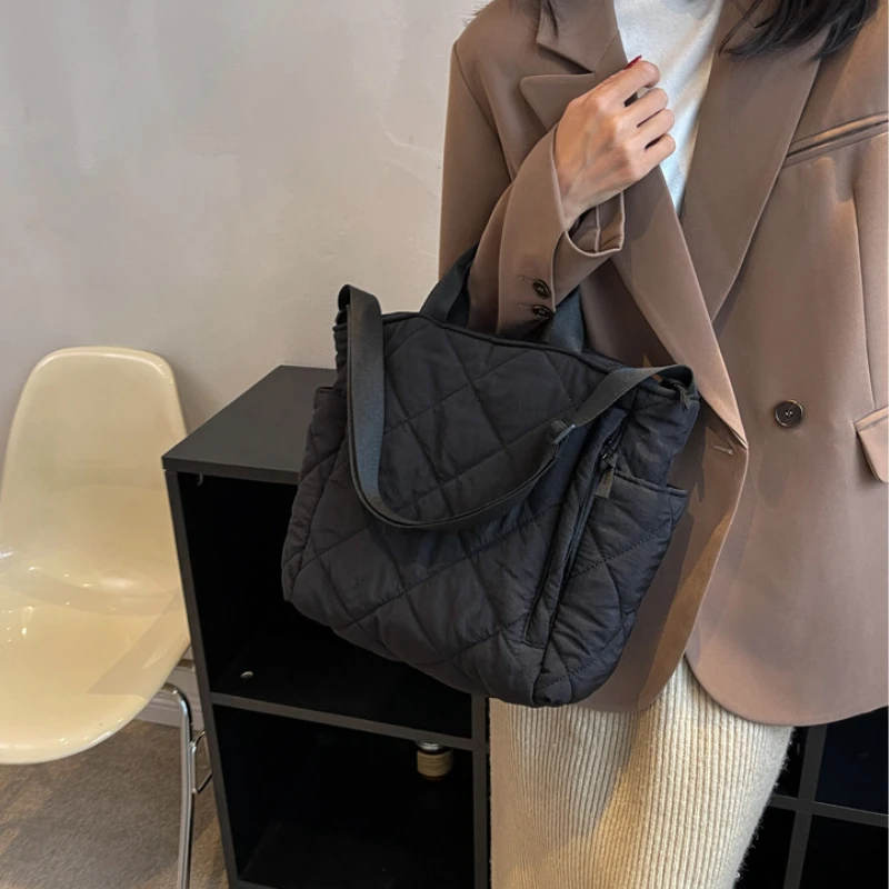 

Large capacity Tote Bags for Women Shoulder Side Bag Fashion Space cotton Shopper Shopping Bags cute Ladies Totes 2023 Winter