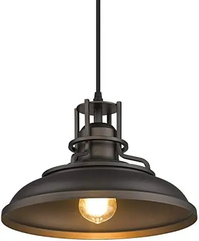 

Pendant Light,12-inch Barn Vintage Hanging Light Fixture for Kitchen Island,Adjustable Height,Oil Rubbed Bronze Finish, 4FY15-MP