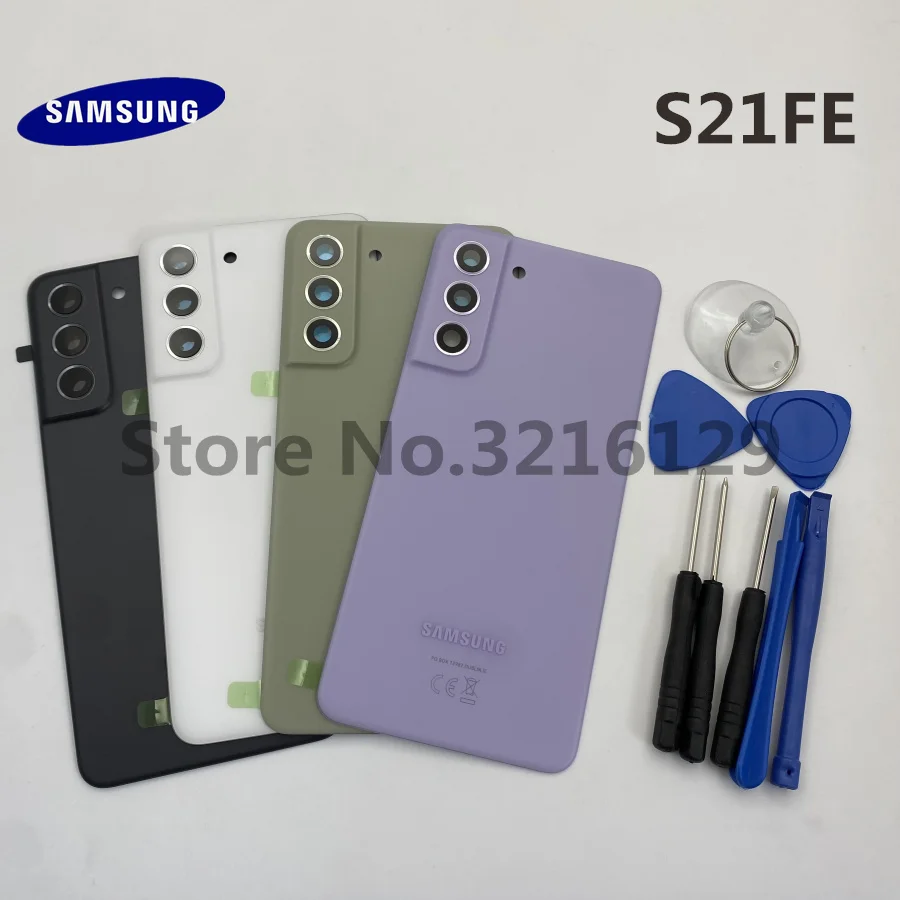 

Original For SAMSUNG Galaxy S21 FE 5G G990 6.4" Back Battery Cover Rear Door Housing Case Replacement Parts +Tools