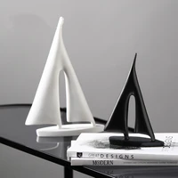 nordic simple crafts white sailing model statues sailboat sculpture home living room decoration table decoration birthday gift