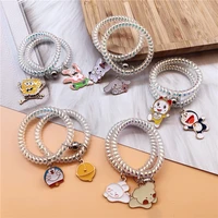 2pcs korean version of the female student magnet hair ring telephone wire rope cute cartoon rubber band hair accessories
