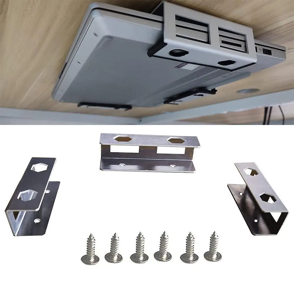 

Adjustable Foldable Under Desk Laptop Storage Holder Mount Bracket With Screw Space Saving Under Table Notebook Organizer Suppor
