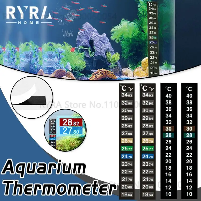 

Цифровой аквариумный термометр, клейкий термометр для аквариума, наклейка для измерения температуры, двойная шкала, аквариумные аксессуары