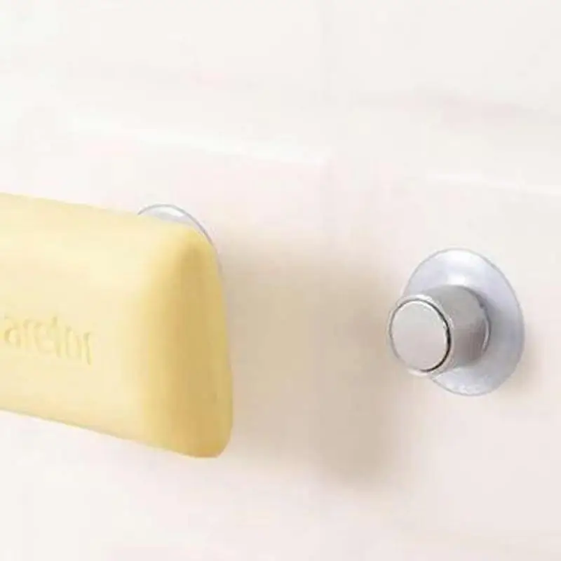 

Non-marking Suction Cup Soap Holder Wall-mounted Magnetic Soap Holder Soap Hanger For Bathroom Kitchen Toilet Soap Accessories