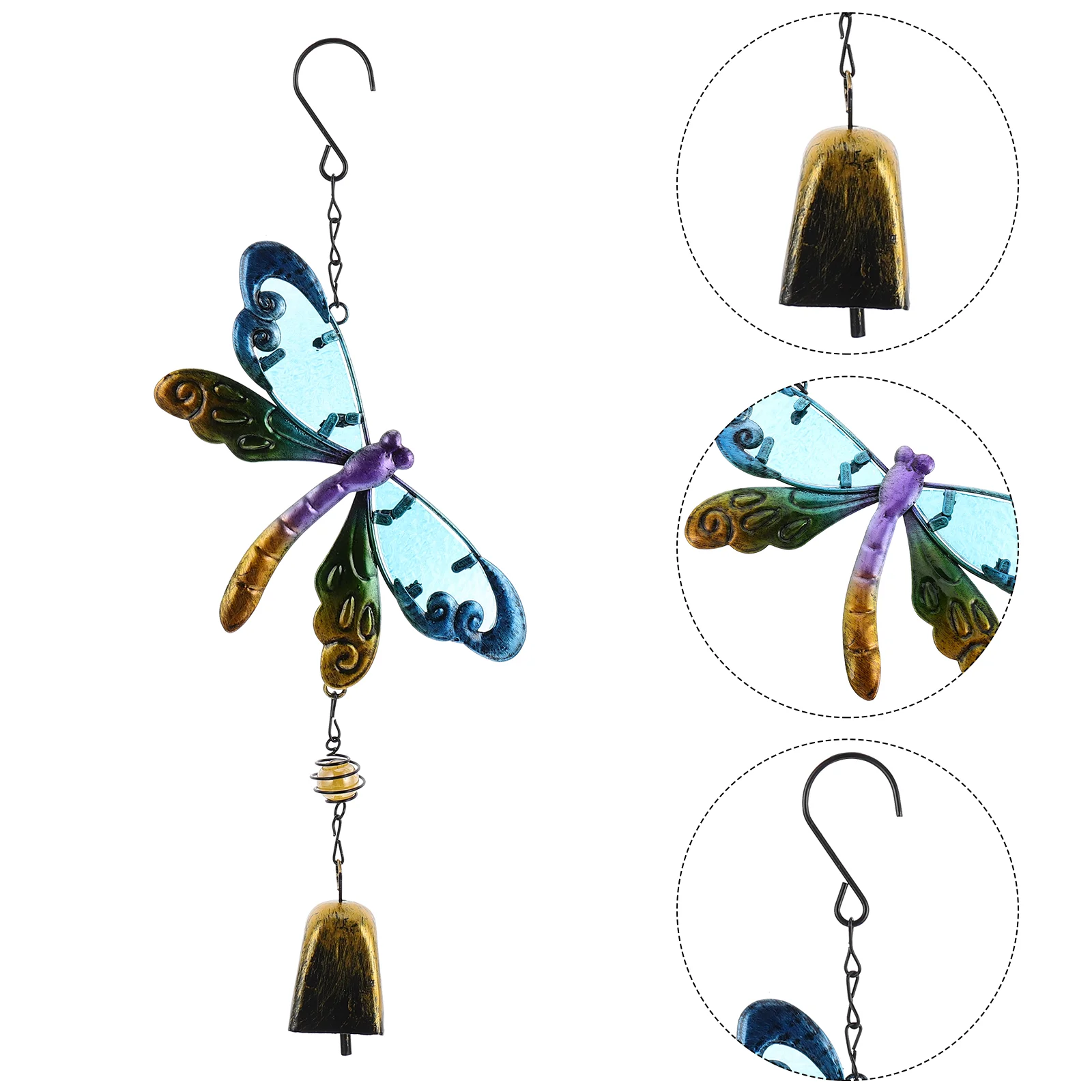 

Dragonfly Wind Chimes Garden Hanging Ornament Home Pendant Stained Glass Window
