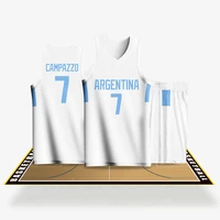children basketball sets for boys girls full sublimation argentina customizable name number printed jerseys shorts uniforms gift