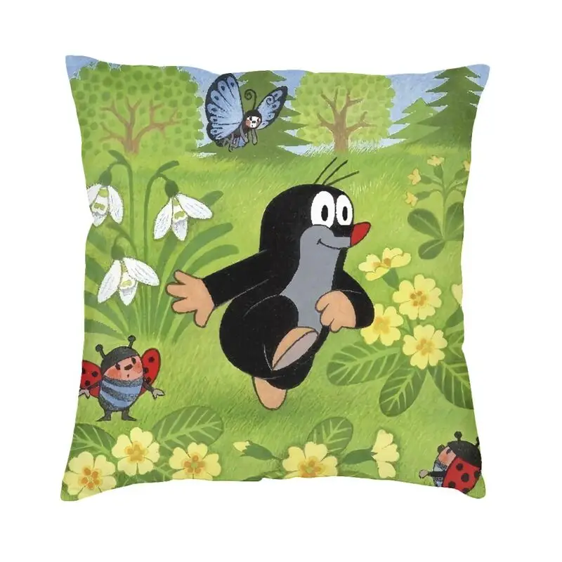 Cute Happy Mole Krtek Luxury Throw Pillow Cover Home Decor Cartoon Little Maulwurf Chair Cushion