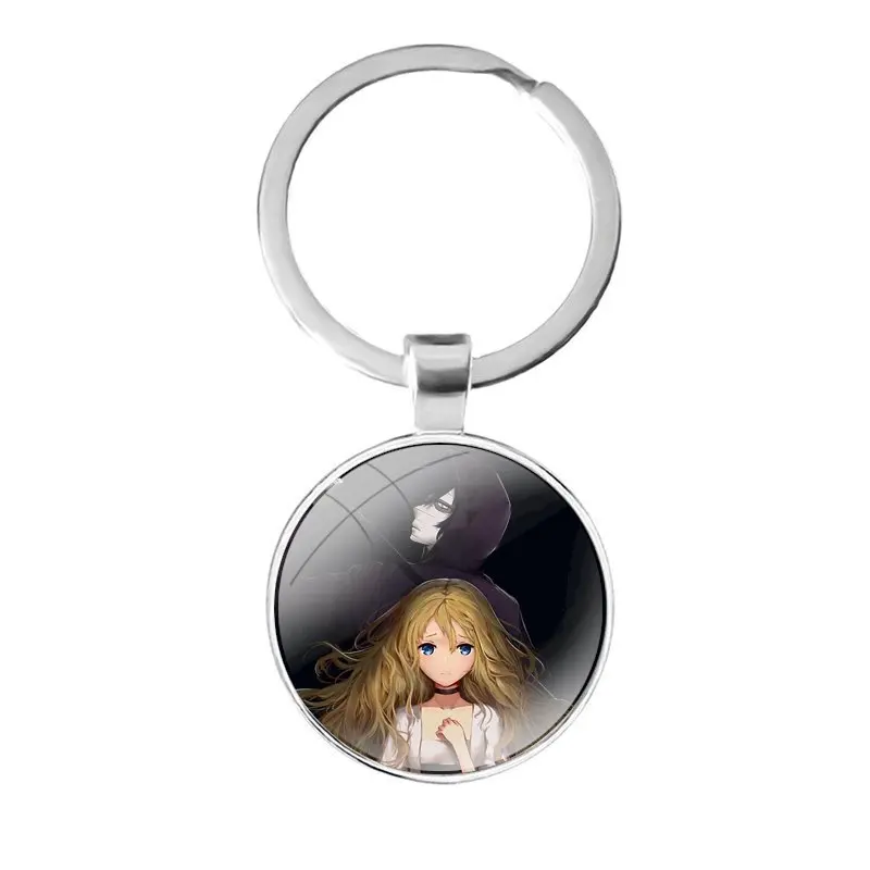 

Брелок из стекла с кабошоном, брелок для автомобильных ключей, кольцо-держатель, подвески, брелки, подарки, аниме, ангелы смерти