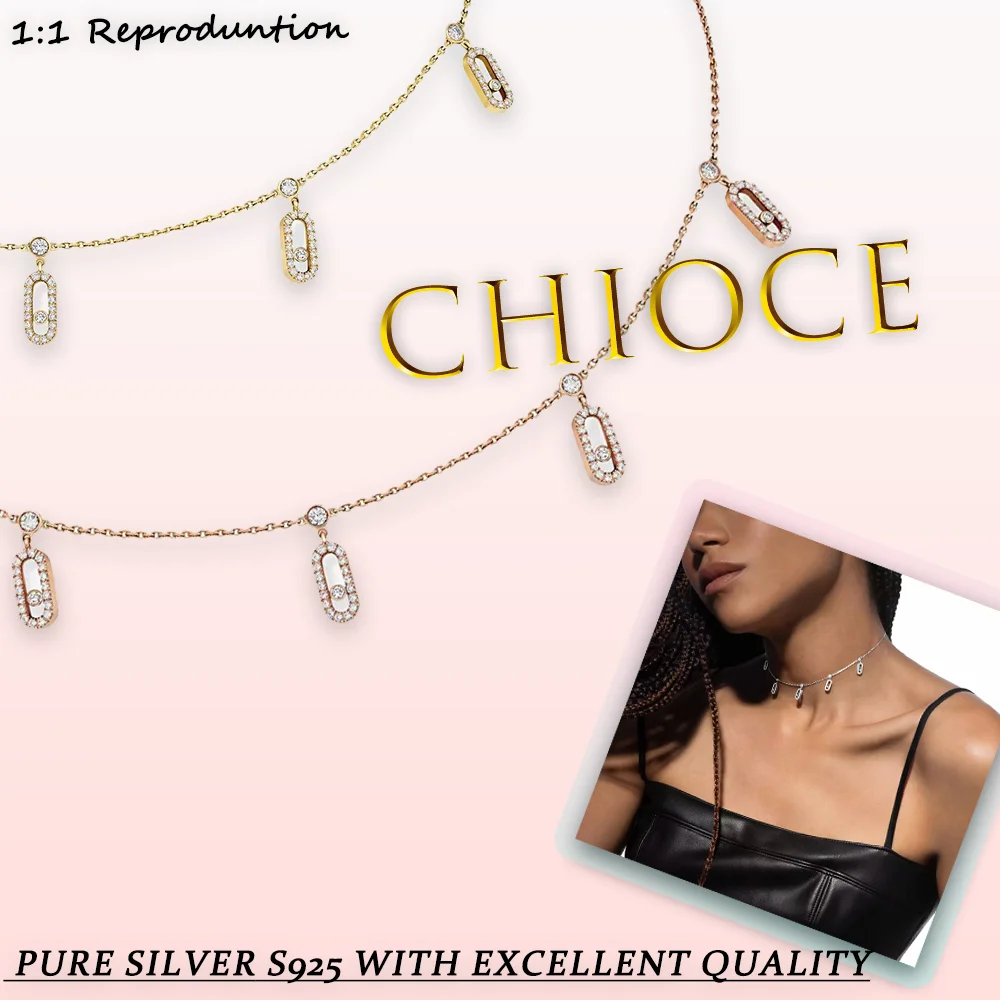 Модное роскошное Элегантное Изысканное ожерелье из чистого серебра s925 с