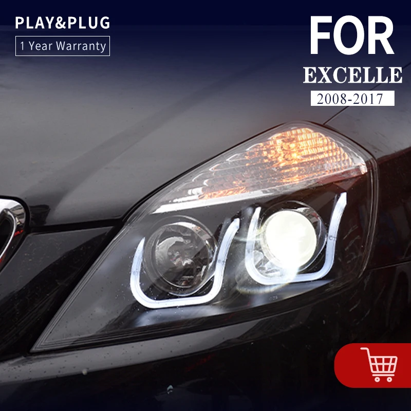 

Car Styling For Buick Excelle Headlight Assembly For Excelle LED head lamp 2008-2017 Angel Eye Led DRL Front Light
