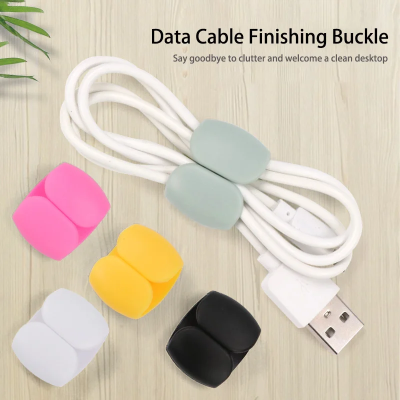

4Pcs Headphone Cable Data Cable Finishing Buckle Fashion Simple Practical Storage Tidy Earphone Line Travel Anti-random Buckle