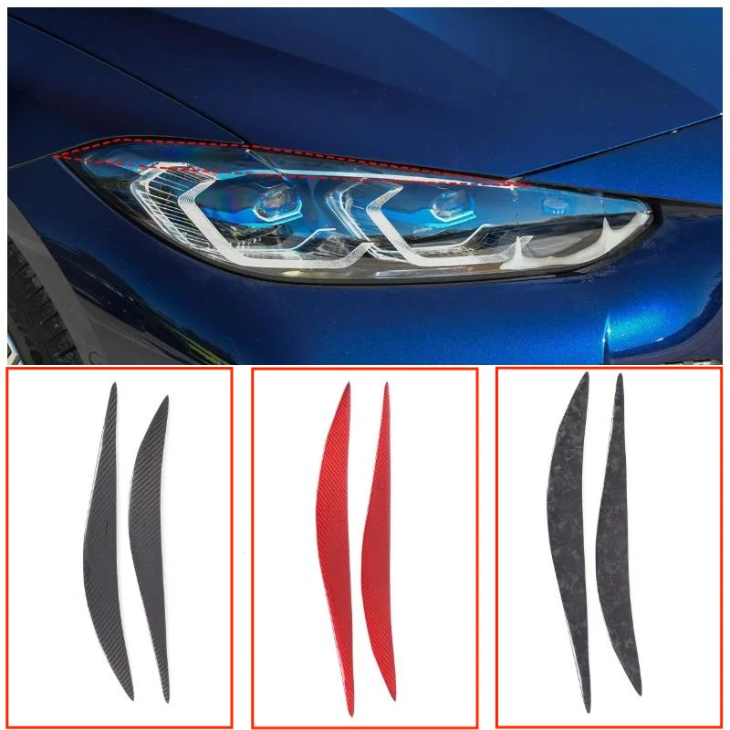 Auto Styling 3 Different Colors of Frond Headlight Carbon Fiber Brow Strip Fit For BMW 4-series M3 M4 F80 F82 F83 F32 F33 F36